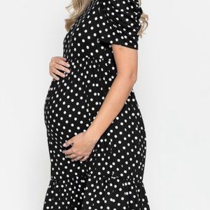 Maternity Round Neck Dot Print